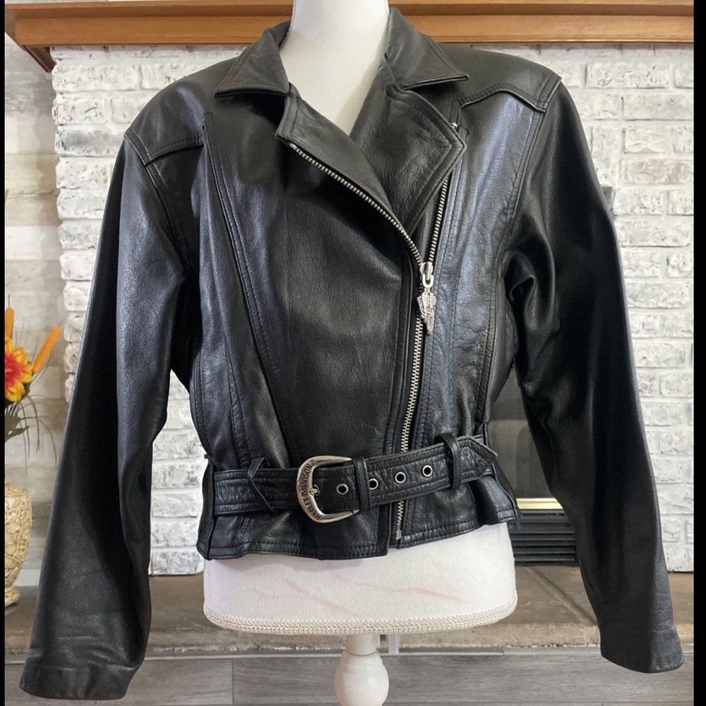 Vintage Y2K’s Harley Davidson Moto Leather Jacket Women’s Size Medium